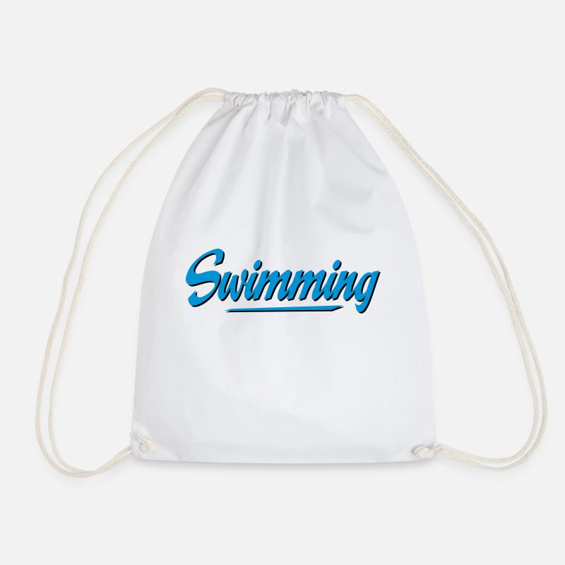 swimming - Drawstring Bag - white
