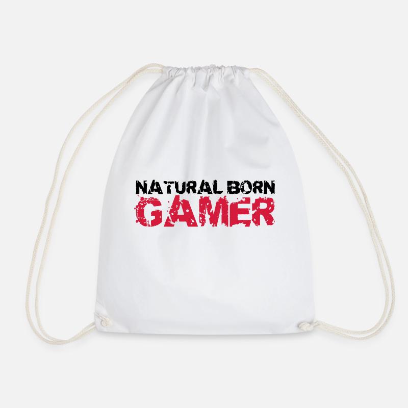 Natural Born Gamer - Turnbeutel - Weiß