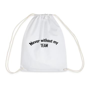 team black - Drawstring Bag - white - Front