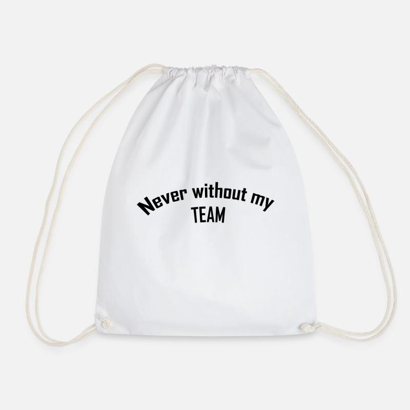 team black - Drawstring Bag - white