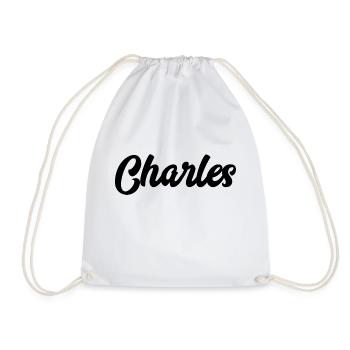 Charles Custom Text Nom d’anniversaire - Sac de sport léger - blanc - Devant