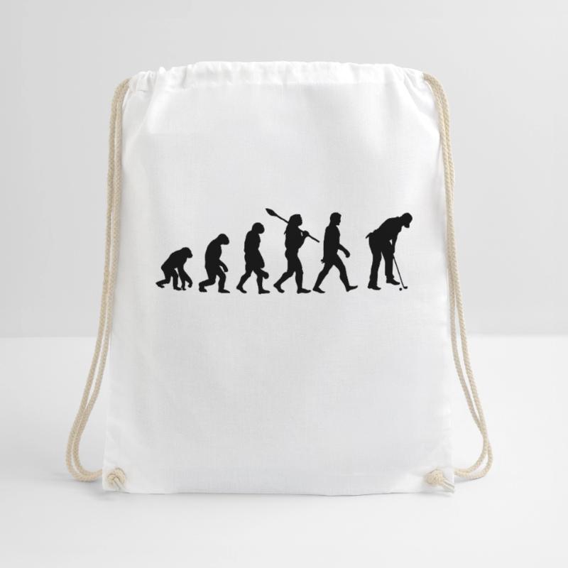 Golf Evolution from Monkey to Golfer Drawstring Bag