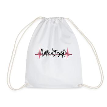 punks not dead quote - Drawstring Bag - white - Front