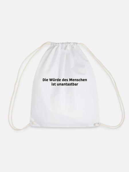 Spruch zur Menschenwürde - Turnbeutel - Weiß