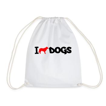 dog i love 02 - Turnbeutel - Weiß - Vorne