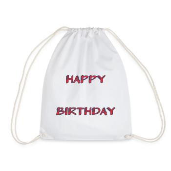 ALLES GUTE ZUM GEBURTSTAG. ALLES GUTE ZUM GEBURTSTAG. JAHRESTAG. - Turnbeutel - Weiß - Vorne