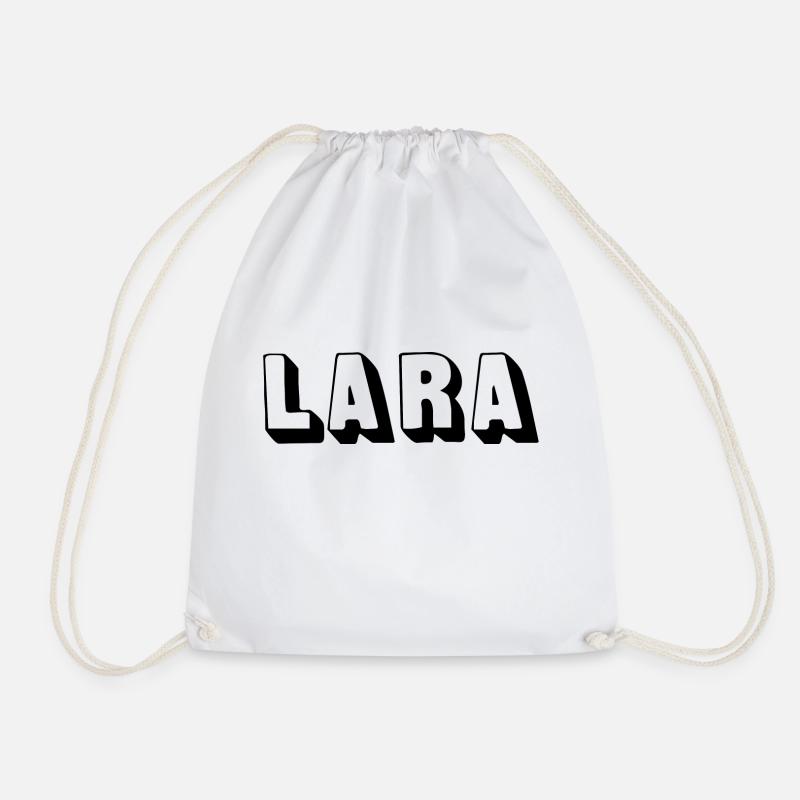 Name - Lara - Drawstring Bag - white