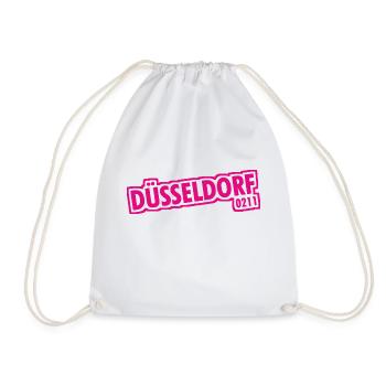 Dusseldorf - 0211 - Dialling Code - NRW - Ruhrpott - Drawstring Bag - white - Front