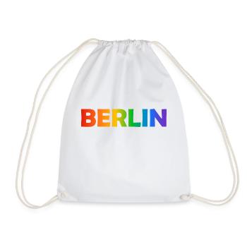 Berliner Regenbogen Text - Turnbeutel - Weiß - Vorne