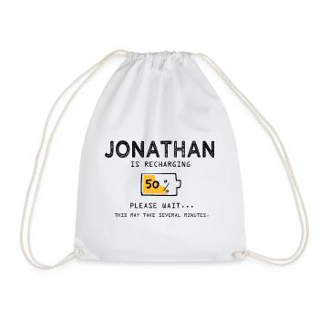 Jonathan Lustig Name Sarkastische Geschenke Name - Turnbeutel - Weiß - Vorne
