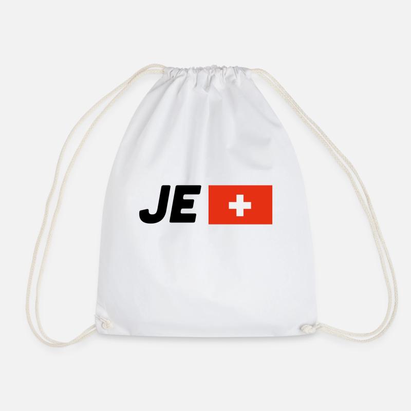 Je suis Suisse - Drawstring Bag - white
