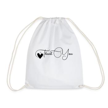 Thank you Font Line - Drawstring Bag - white - Front