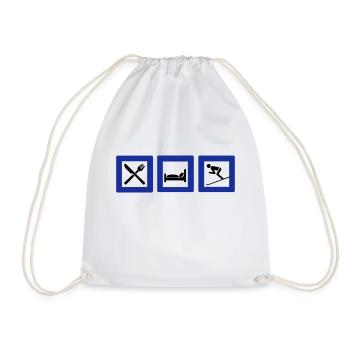 skis - Drawstring Bag - white - Front