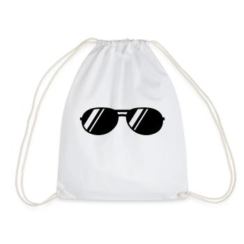 coole Sonnenbrille - Turnbeutel - Weiß - Vorne