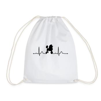 KÖNIGSPUDEL heartbeat Herzschlag - Turnbeutel - Weiß - Vorne