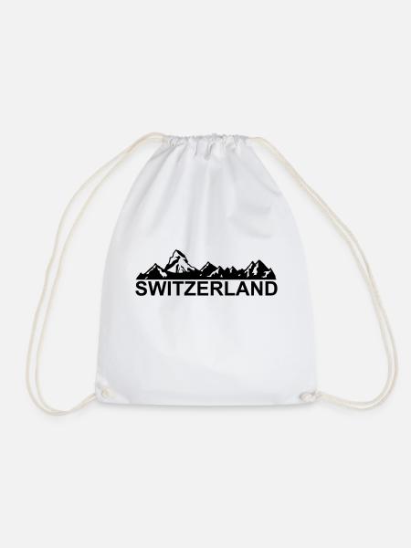 switzerland - schweiz - suisse - svizzera - Turnbeutel - Weiß
