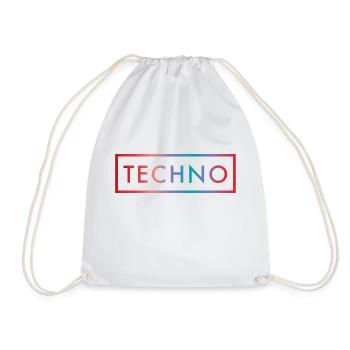 Techno Color Minimal Geschenk - Turnbeutel - Weiß - Vorne