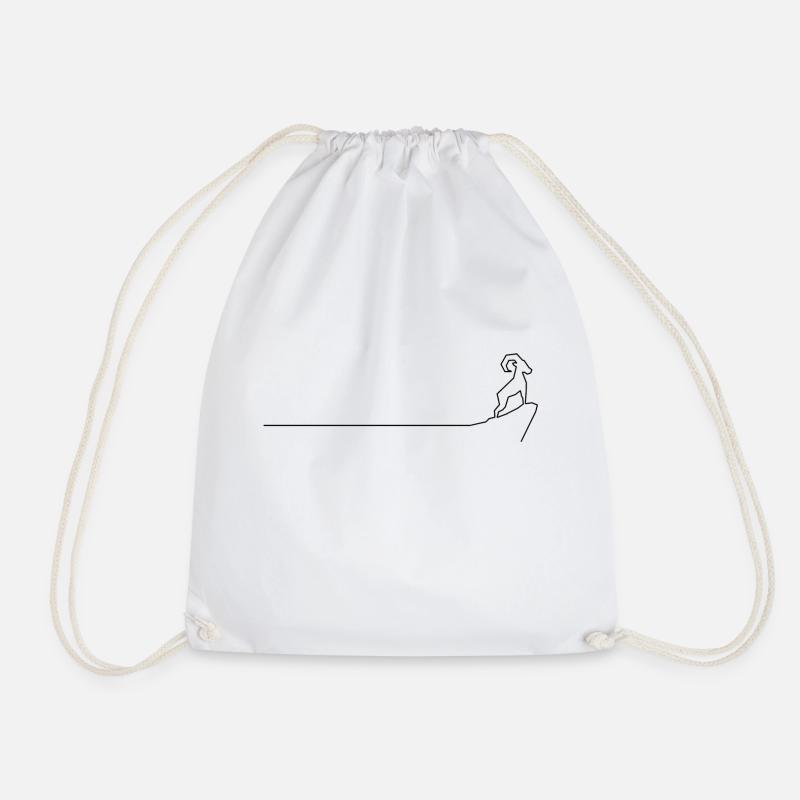 Bock Mountain Hiking Climbing Nature - Drawstring Bag - white