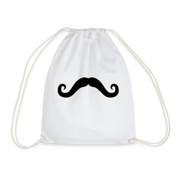 bart locken gesicht haare sir mustache schnurrbart - Turnbeutel - Weiß - Vorne