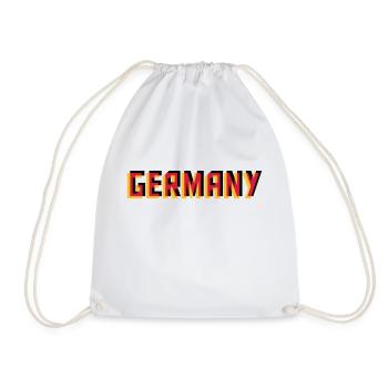 Germany Germany 3D effect colors black red G - Drawstring Bag - white - Front