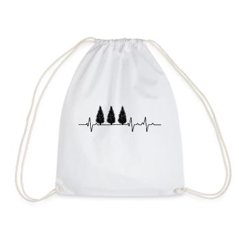 Forester Forest Tree Nature Heartbeat - Drawstring Bag - white - Front