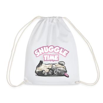 Kuschelzeit Katze süßes schlafendes Kätzchen Mieze - Turnbeutel - Weiß - Vorne