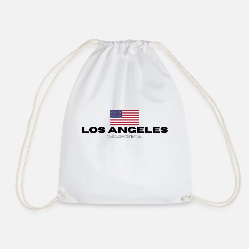 Los Angeles - Drawstring Bag - white