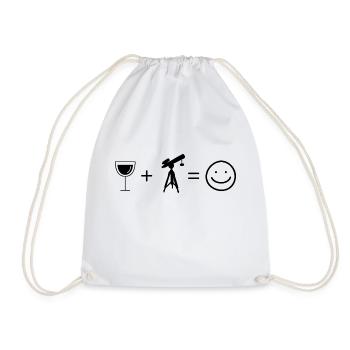 Wine Smile Face et astronomie - - Sac de sport léger - blanc - Devant