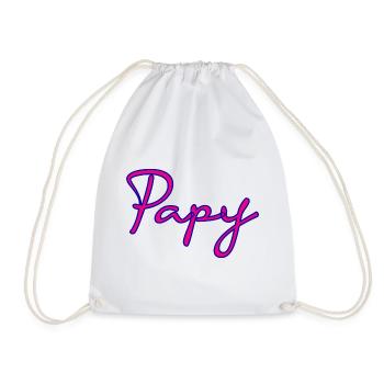 PAPY. FÊTE DES PÈRES. BONNE FÊTE PAPY. JE T'AIME. - Sac de sport léger - blanc - Devant