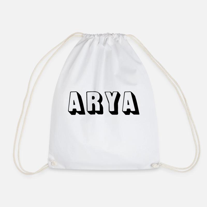 Name - Arya - Drawstring Bag - white