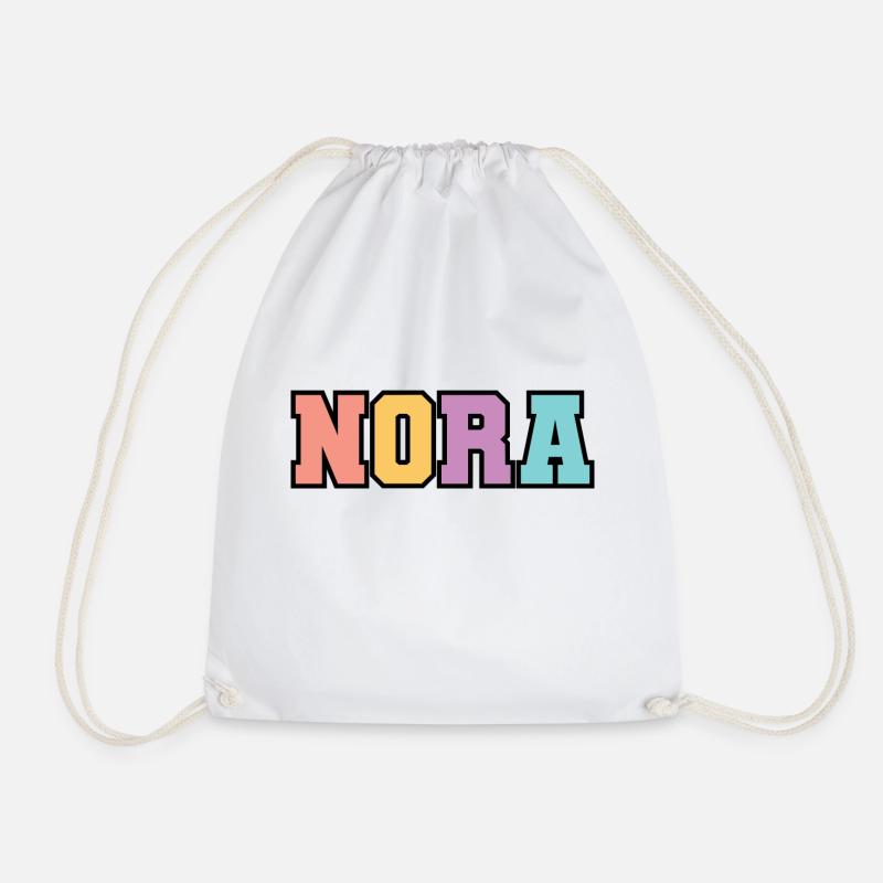 Name - Nora - Drawstring Bag - white