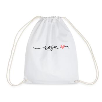 Pink Name Calligraphy Font - Drawstring Bag - white - Front