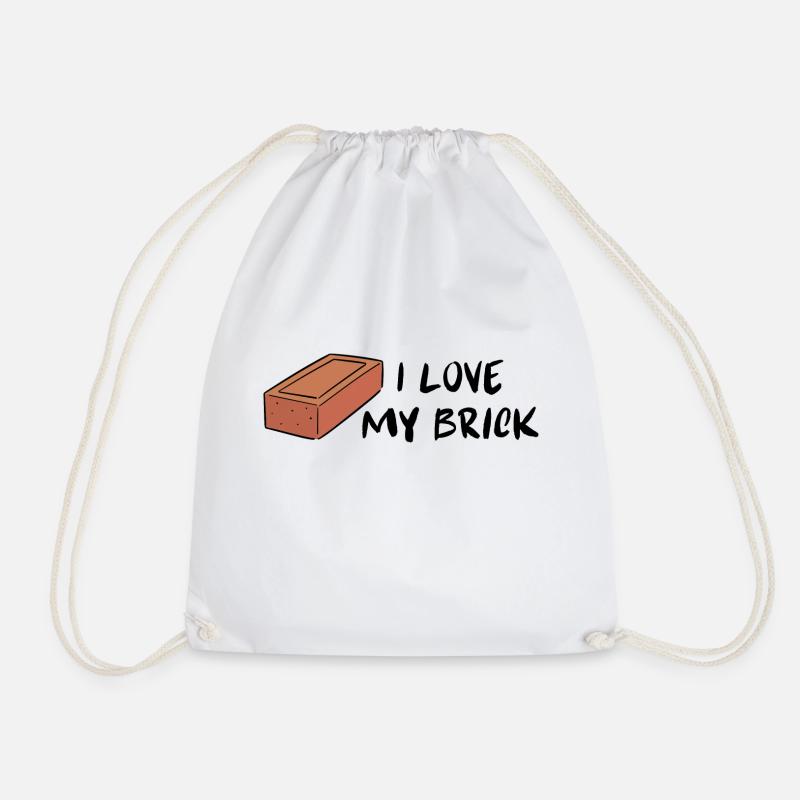 I Love My Brick - Father Jack - Drawstring Bag - white