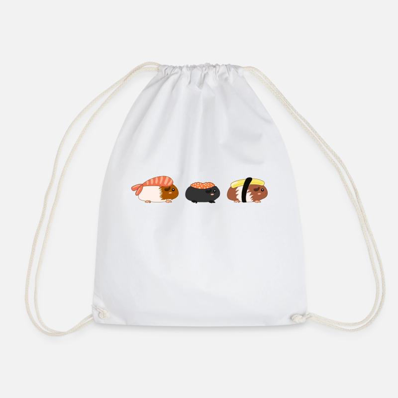Guinea Pig Sushi Roll Pet Japanese - Drawstring Bag - white