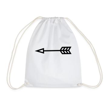 Arrow - Drawstring Bag - white - Front