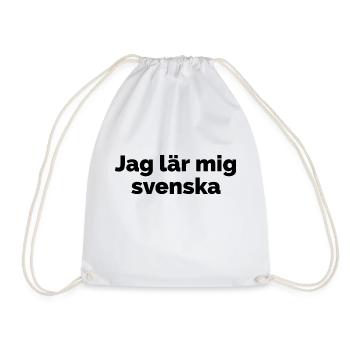 I am learning Swedish - Language Sweden - Drawstring Bag - white - Front