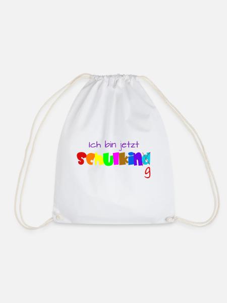 Ich bin jetzt Schulkind Schulking Einschulung - Turnbeutel - Weiß