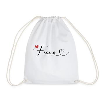 Fiona Nom Prénom Calligraphie coeur - Sac de sport léger - blanc - Devant