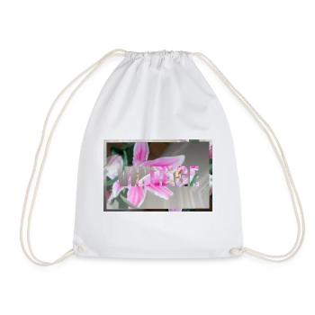 Vintage floral motif - lily - Drawstring Bag - white - Front