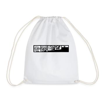comics strip ink - Drawstring Bag - white - Front