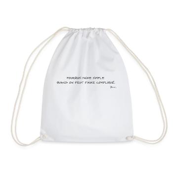 Currency Shadok only 03 - Drawstring Bag - white - Front