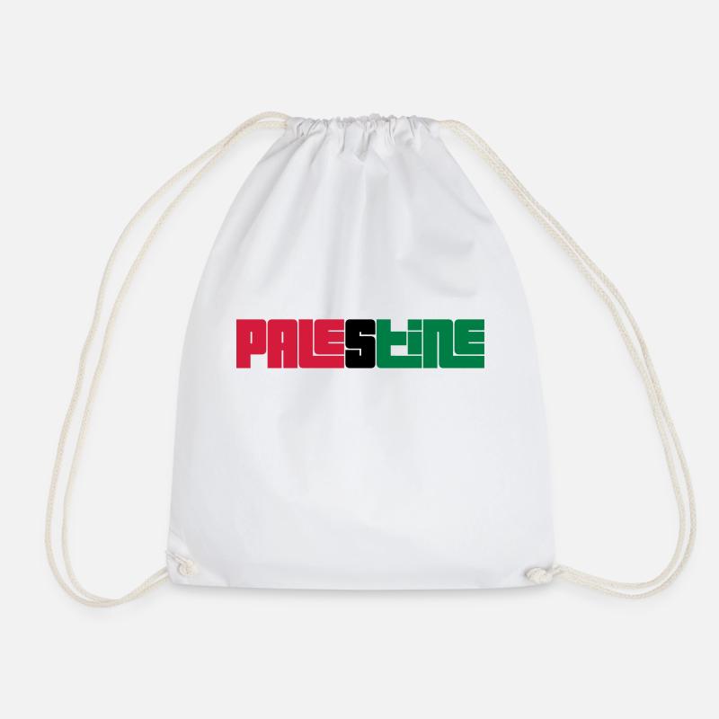 Palestine - Drawstring Bag - white