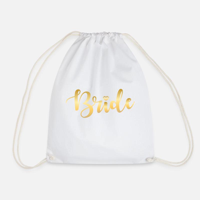 Bride - Drawstring Bag - white