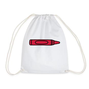 Crayon de cire rouge design cool - Sac de sport léger - blanc - Devant
