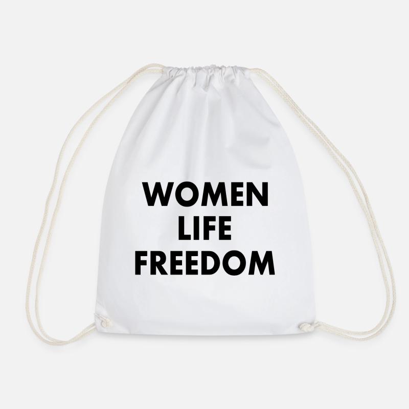 Women life freedom - Drawstring Bag - white