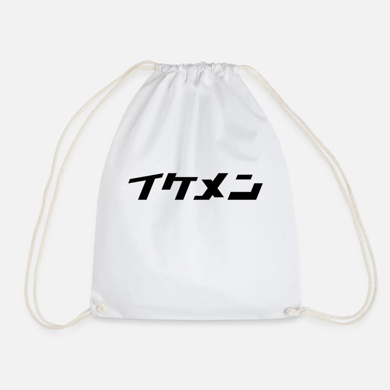 Ikemen (Handsome Man) - Drawstring Bag - white
