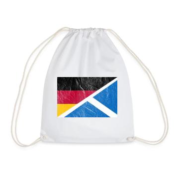 Vintage Deutschland Schottland Flagge - Turnbeutel - Weiß - Vorne