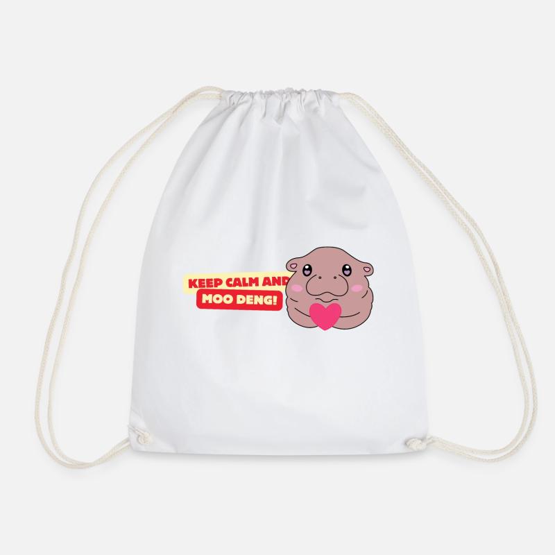Moo Deng Loves You - Turnbeutel - Weiß