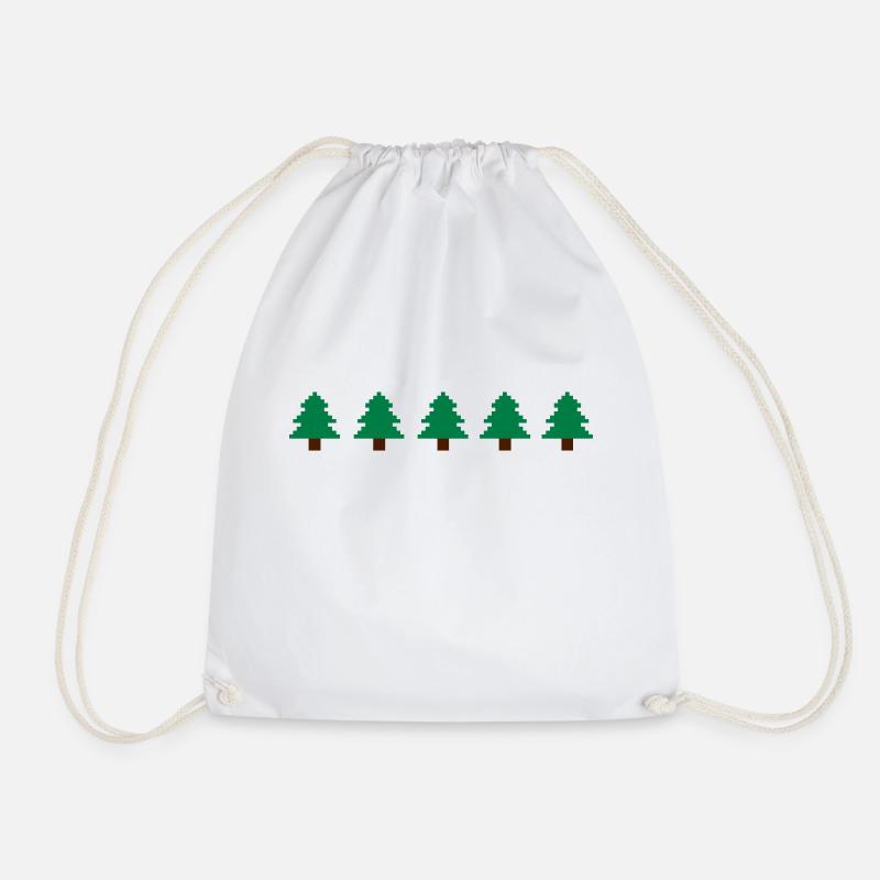 Weihnachtsbäume Pixel - Turnbeutel - Weiß