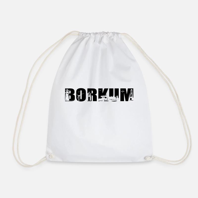 Borkum Skyline - Turnbeutel - Weiß